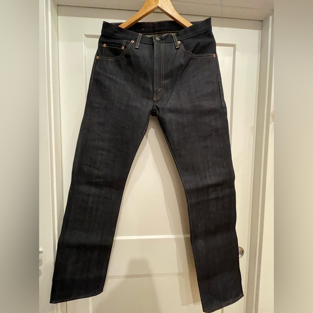 Nwt Levis 1967 505 Regular Fit Selvedge Men’s Japanese Jeans, 33x34 Dark Wash